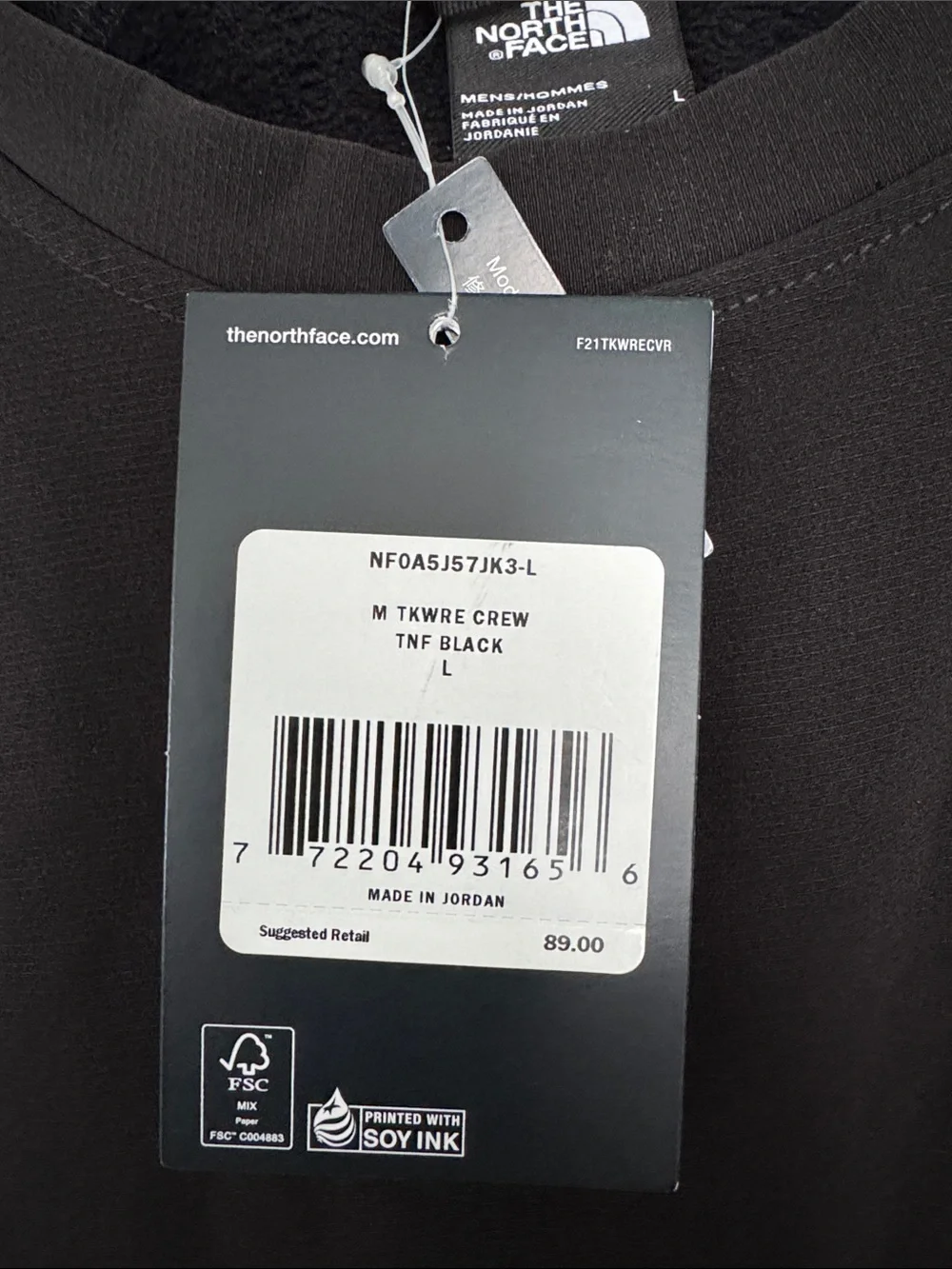 The North Face Men's Black Crewneck Tekware Sweatshirt